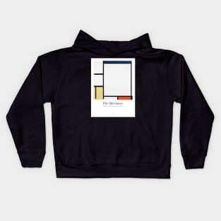 Composition with Blue, Red, Yellow, and Black - version with text Kids Hoodie